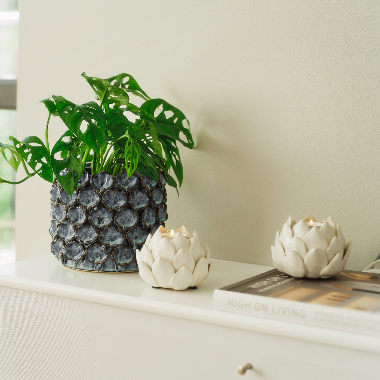 Lotus White ljusstake 2 st