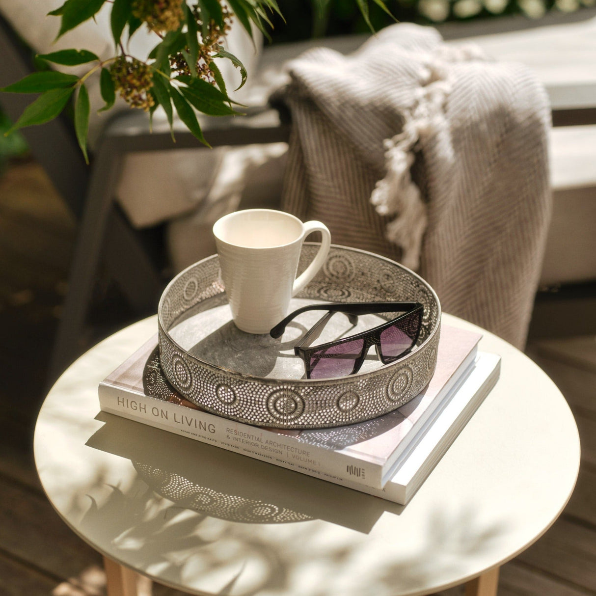 Montpellier bricka/ljusfat set om 2