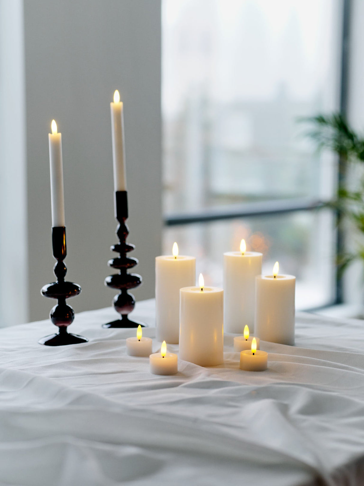 Candela blockljus svart 10 cm