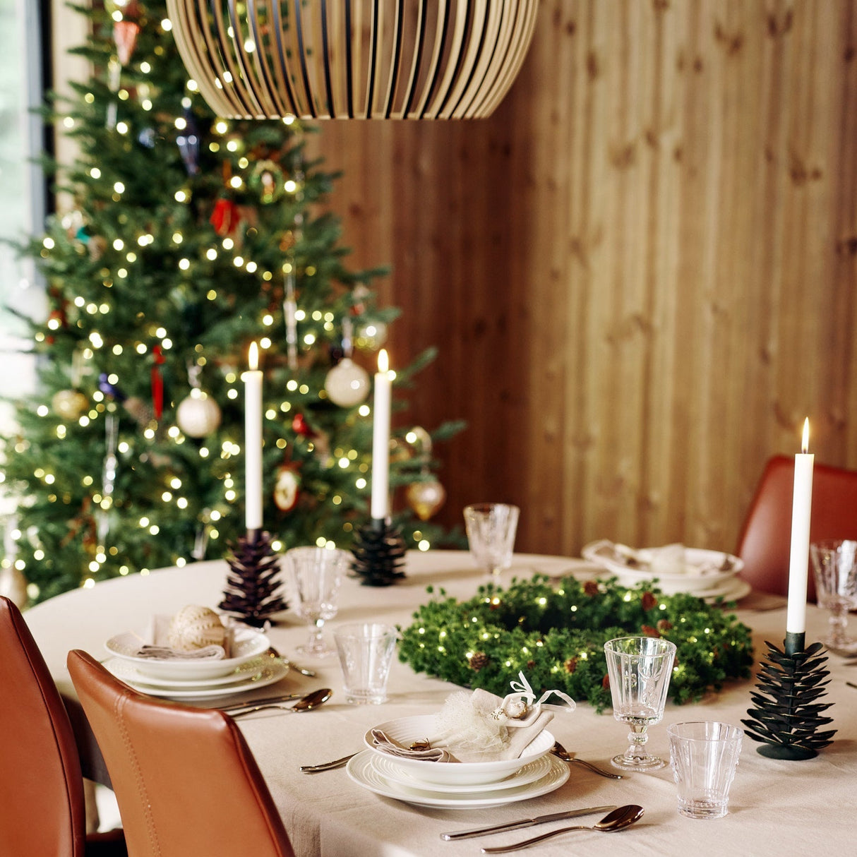 Julgran med LED-ljus 210 cm