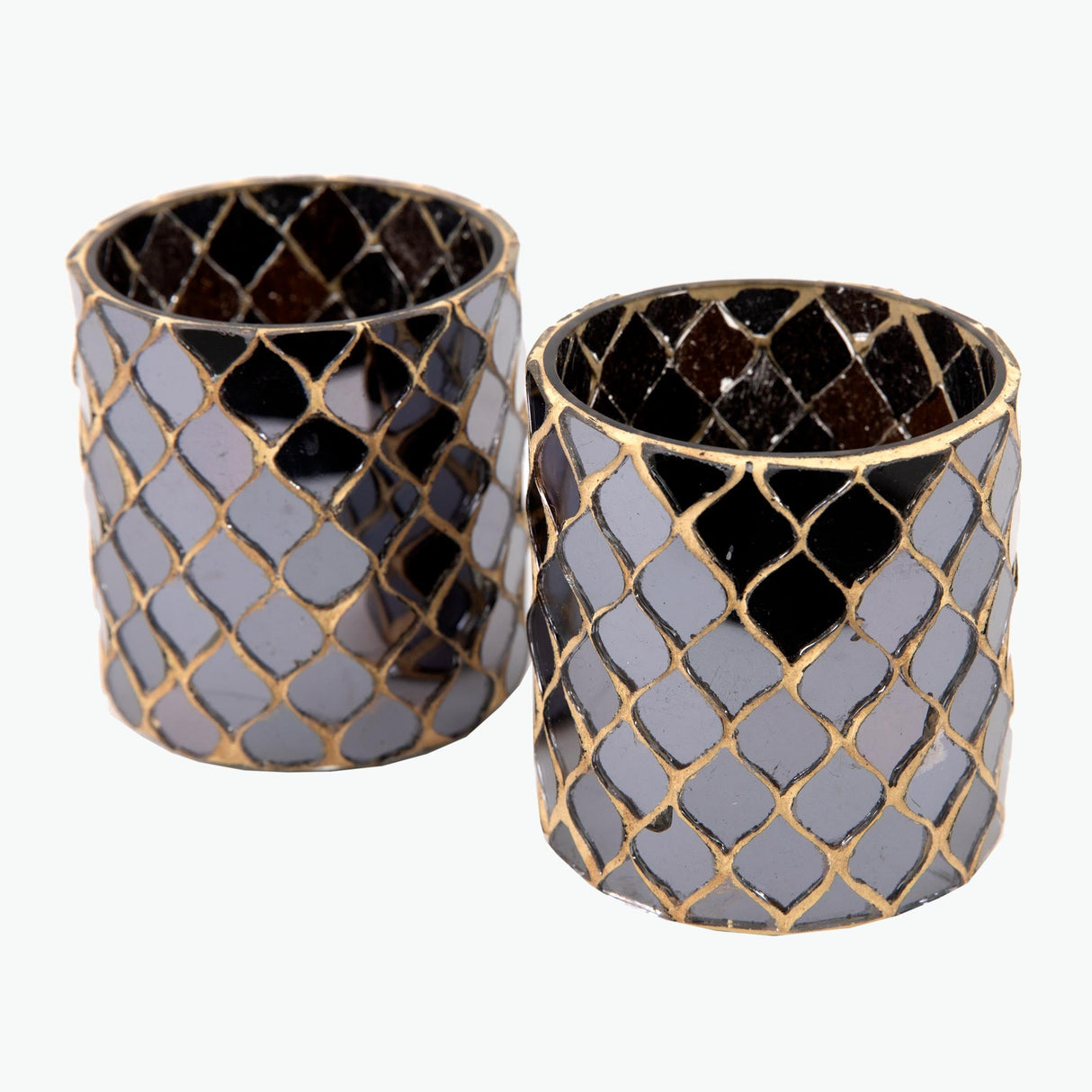 Mosaïque Noir värmeljushållare 2 st
