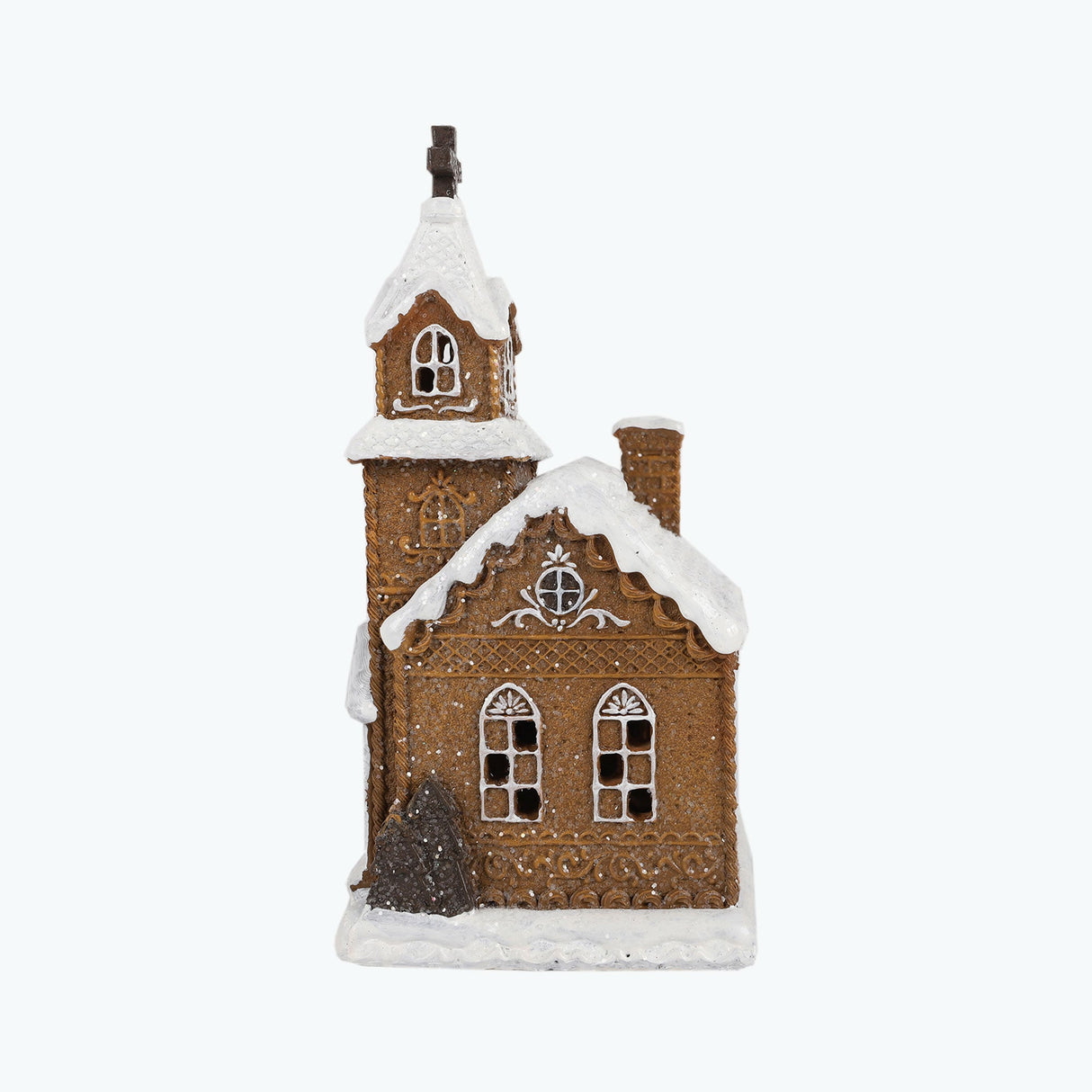 Gingerbread kyrka med LED-ljus