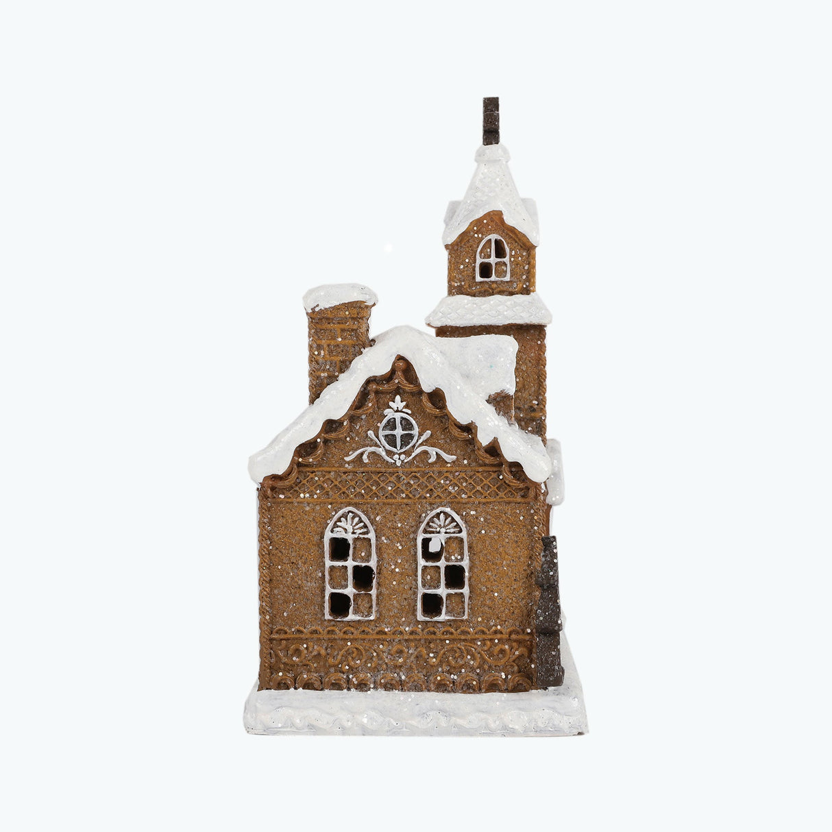 Gingerbread kyrka med LED-ljus