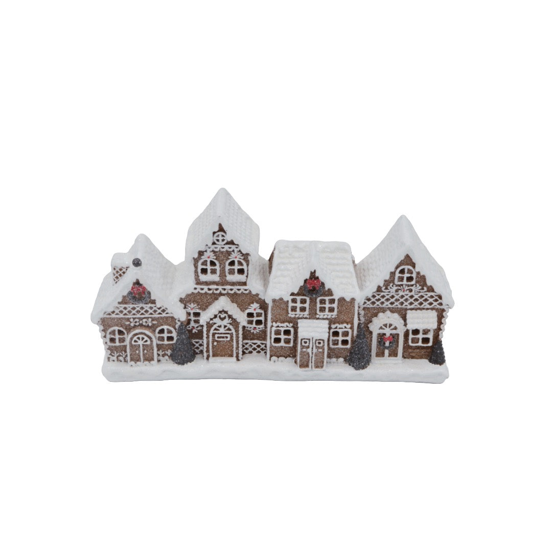 Pepparkakslandskap med LED-lampa