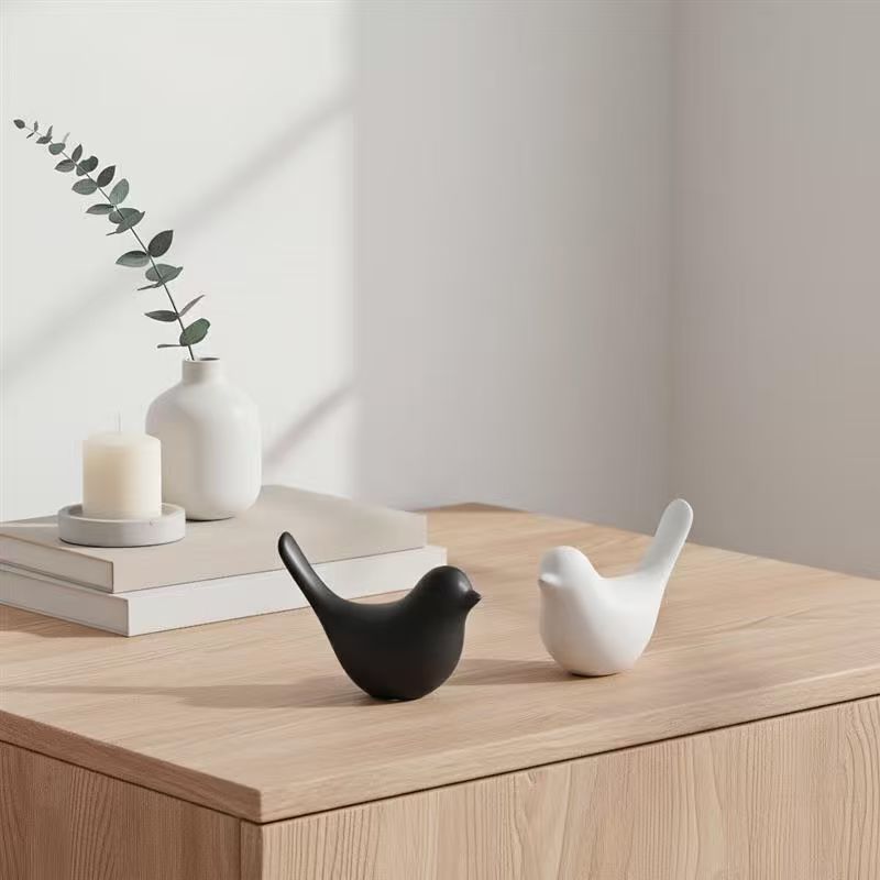 Bird figur vit XL