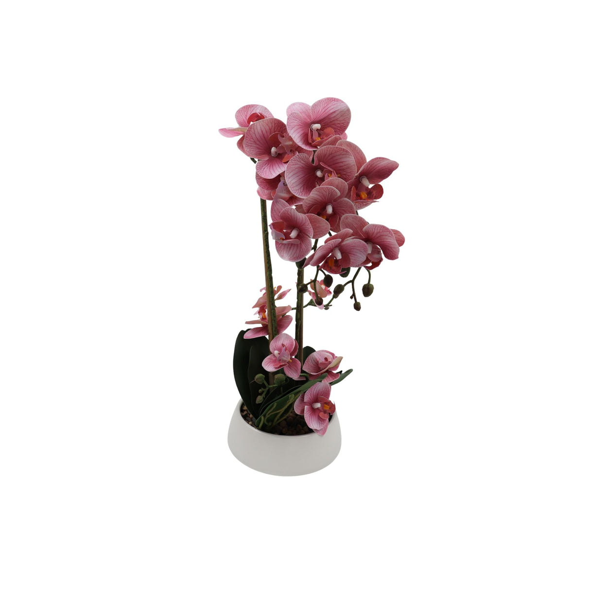 Orkidé rosa 47 cm m/hvit kruka
