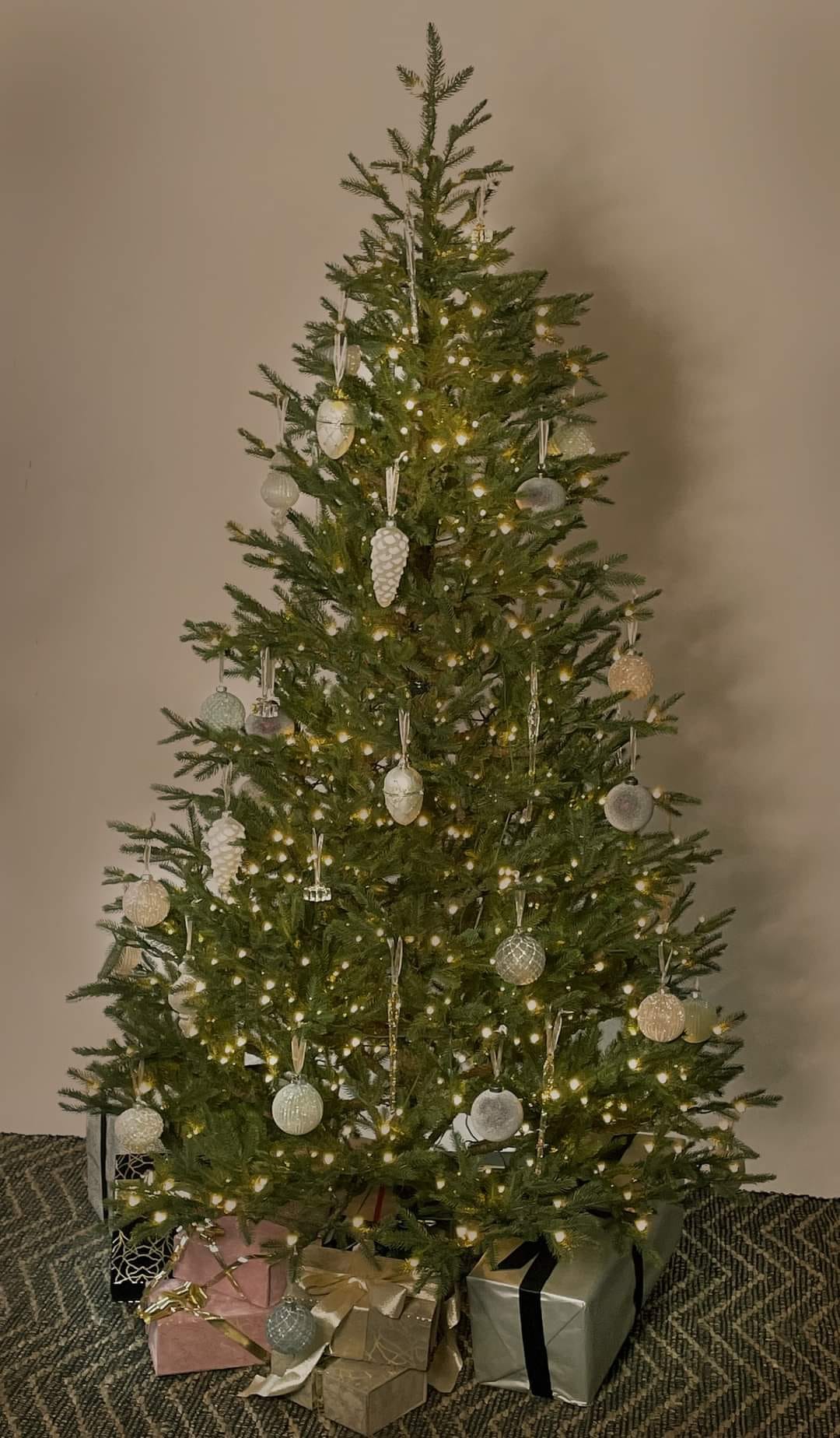 Julgran med LED-ljus 215 cm