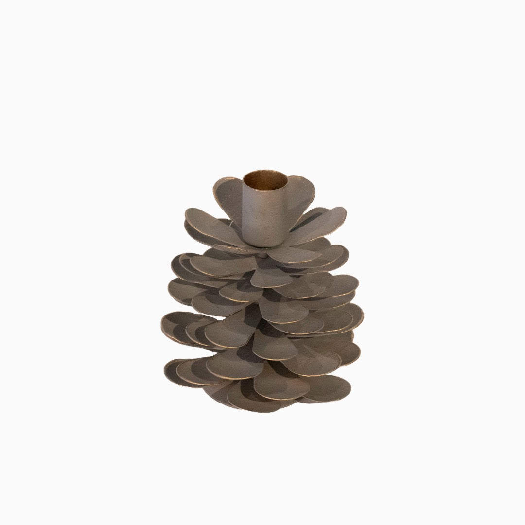 Pinea Grey ljusstake 13 cm