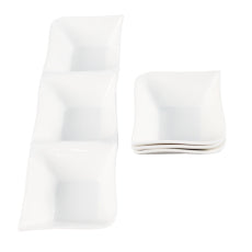 Vit Lilja tredelad skål + 3 skålar