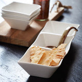 Vit Lilja tredelad skål + 3 skålar