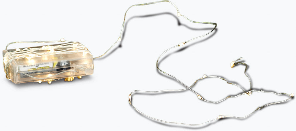 Glow ljusslinga med 20 LED-ljus 2 st, batteridriven med fjärrkontroll