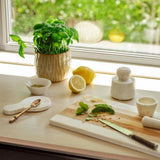 White Marble mortel med stöt stor