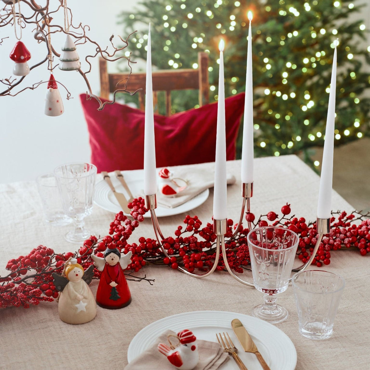 Wilson Silver lysestake för 4 lys