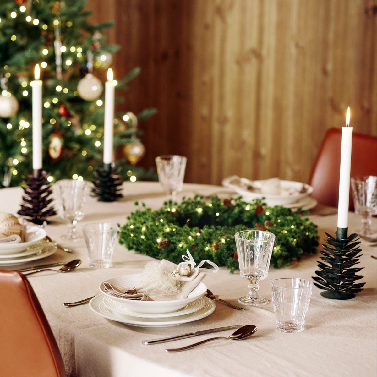 Pinea Grey ljusstake 13 cm