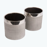 Camden blomkruka silver 15 cm 2 st