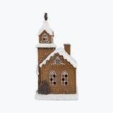 Gingerbread kyrka med LED-ljus