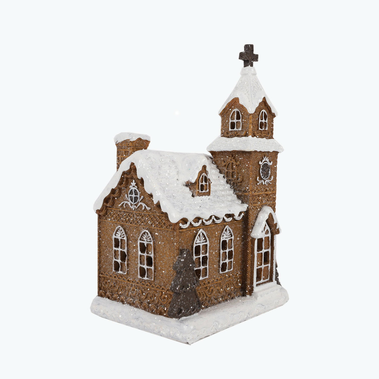 Gingerbread kyrka med LED-ljus