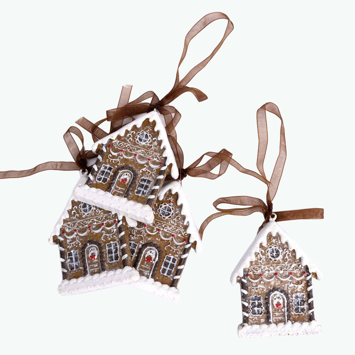 Pepperkakehus julepynt 4 st