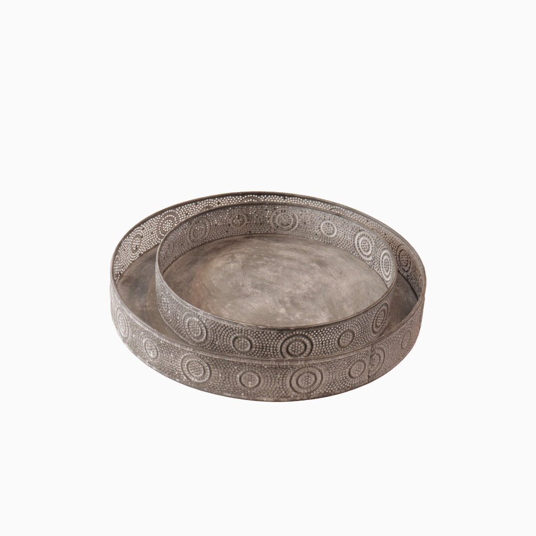 Montpellier bricka/ljusfat set om 2