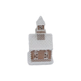 Pepparkakskyrka med LED-ljus