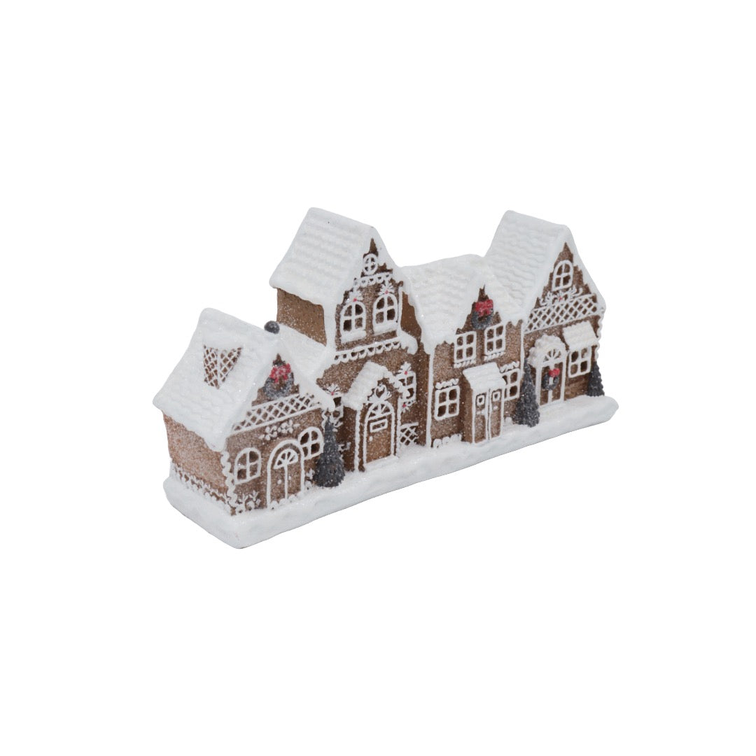 Pepparkakslandskap med LED-lampa