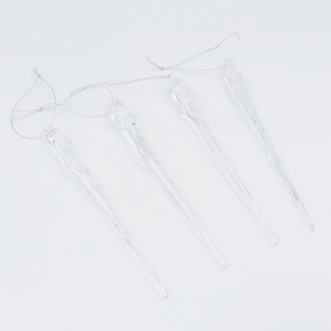 Juldekoration istapp med droppar 4 st