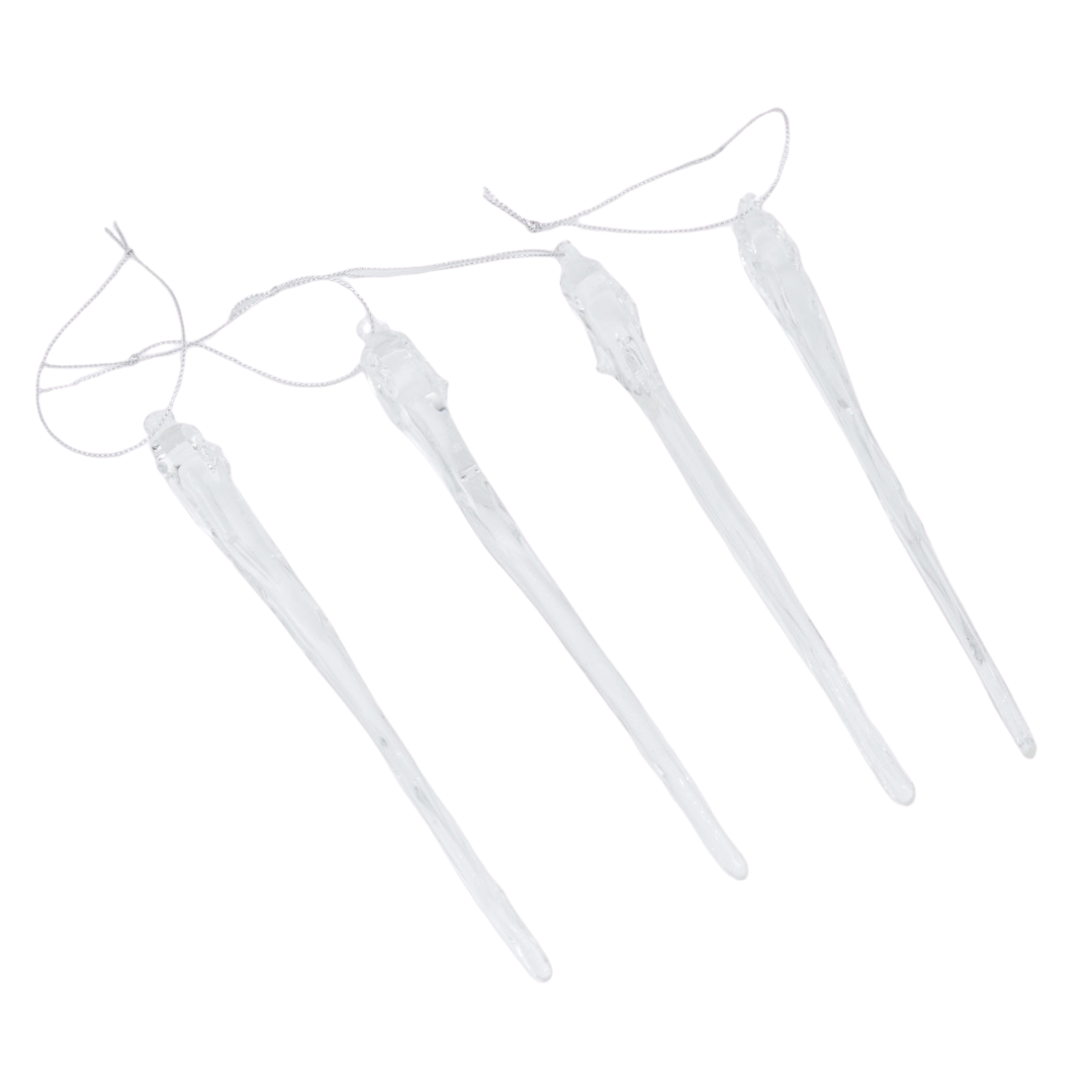 Juldekoration istapp med droppar 4 st