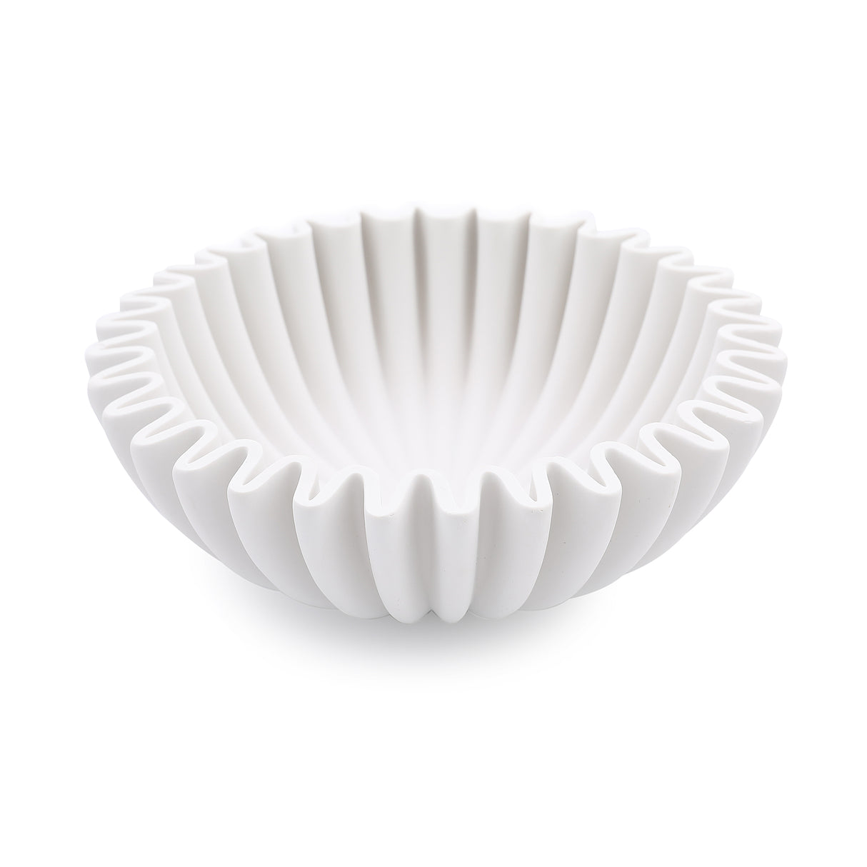 White Ribbed skål stor