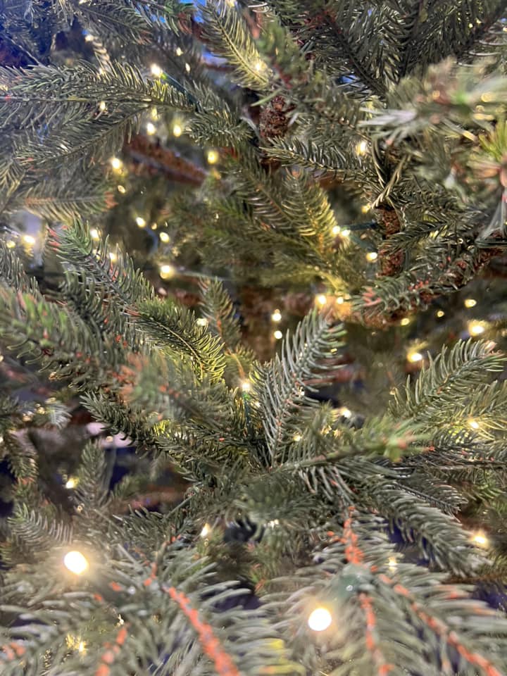 Julgran med LED-ljus 215 cm