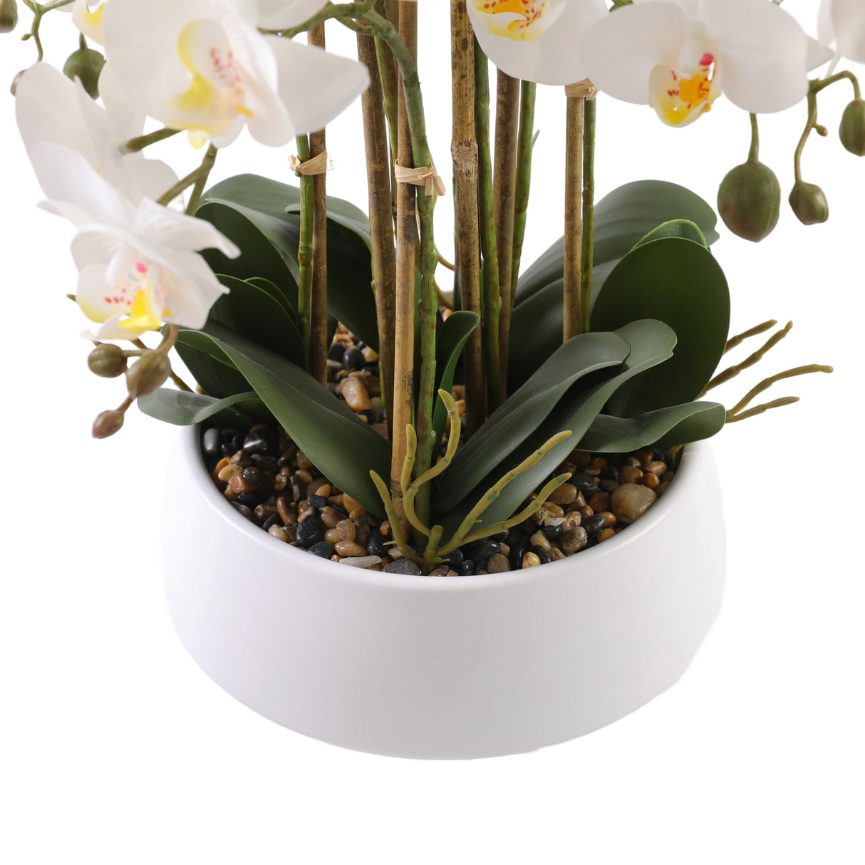 Vit orkidé 52 cm m/vit kruka