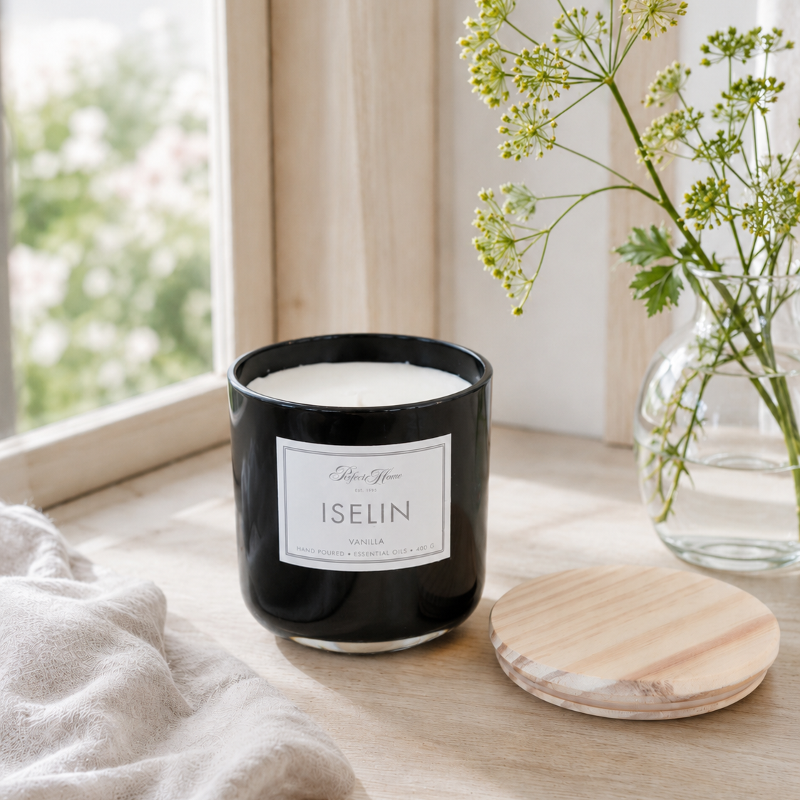 Iselin Black doftljus vanilj