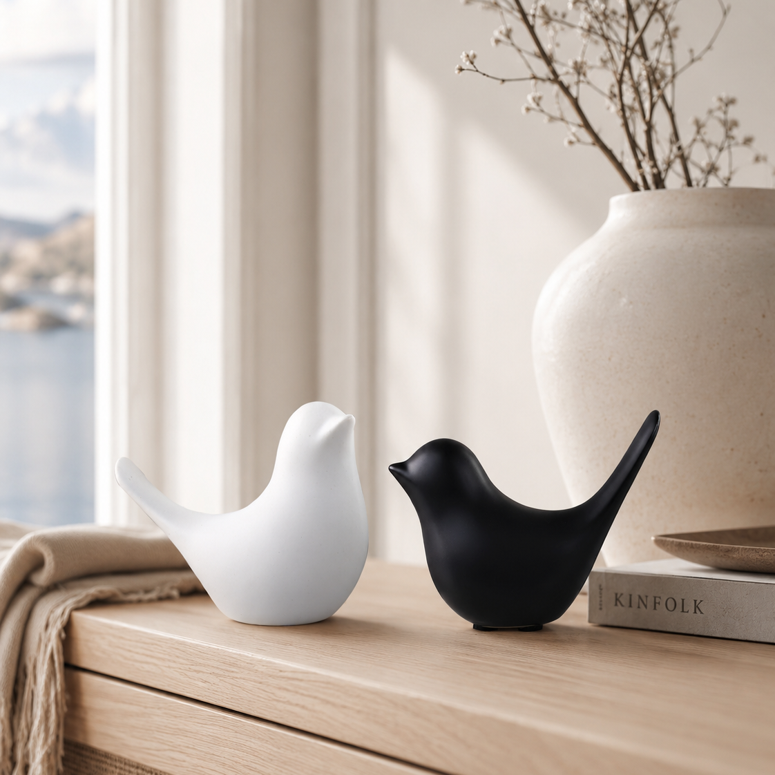 Bird figur svart stor