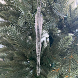 Juldekoration istapp frostad 4 st