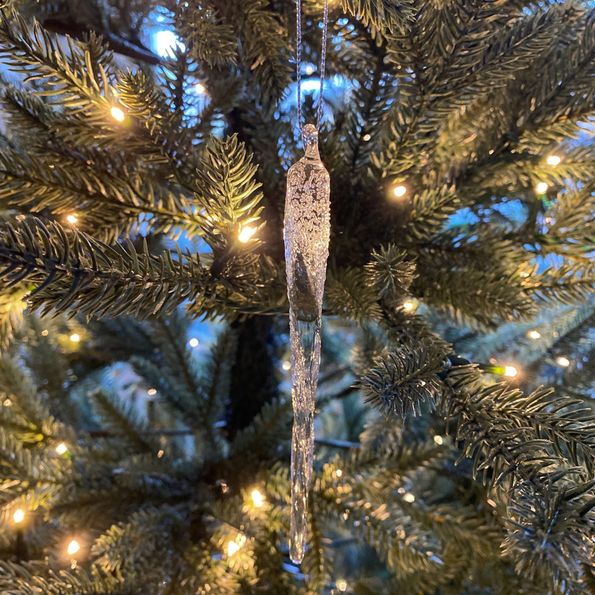 Juldekoration istapp frostad 4 st