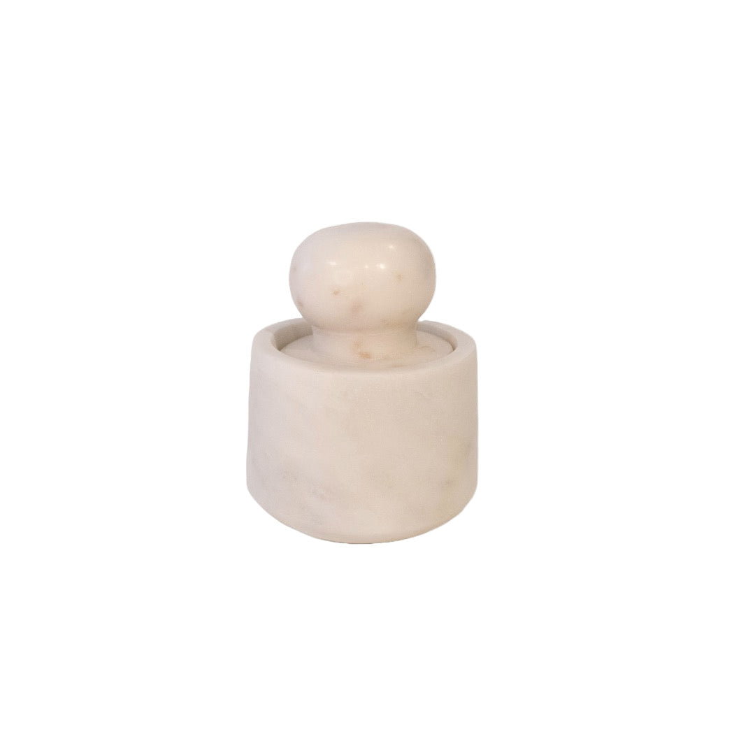 White Marble mortel med stöt stor