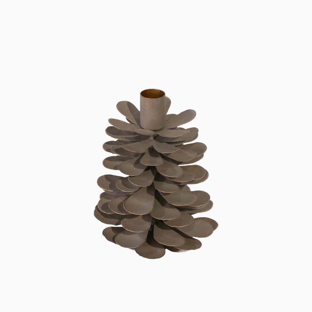 Pinea Grey ljusstake 16 cm