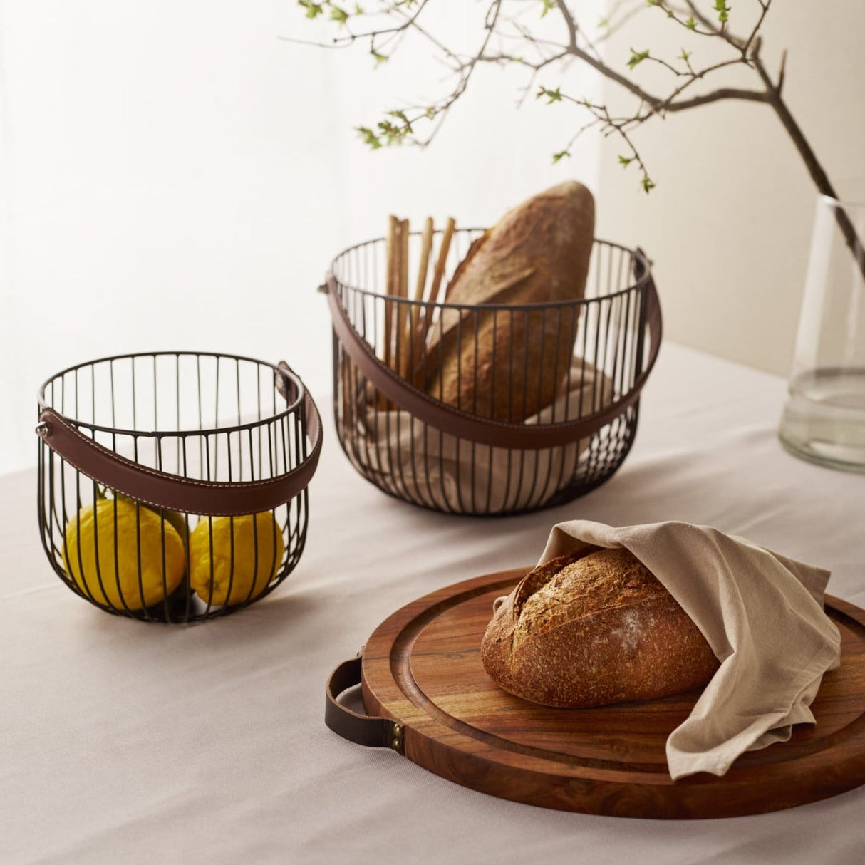 Vintage trancherfjöl rund