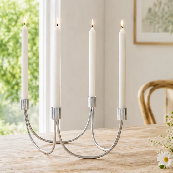 Wilson Silver ljusstake för 4 ljus