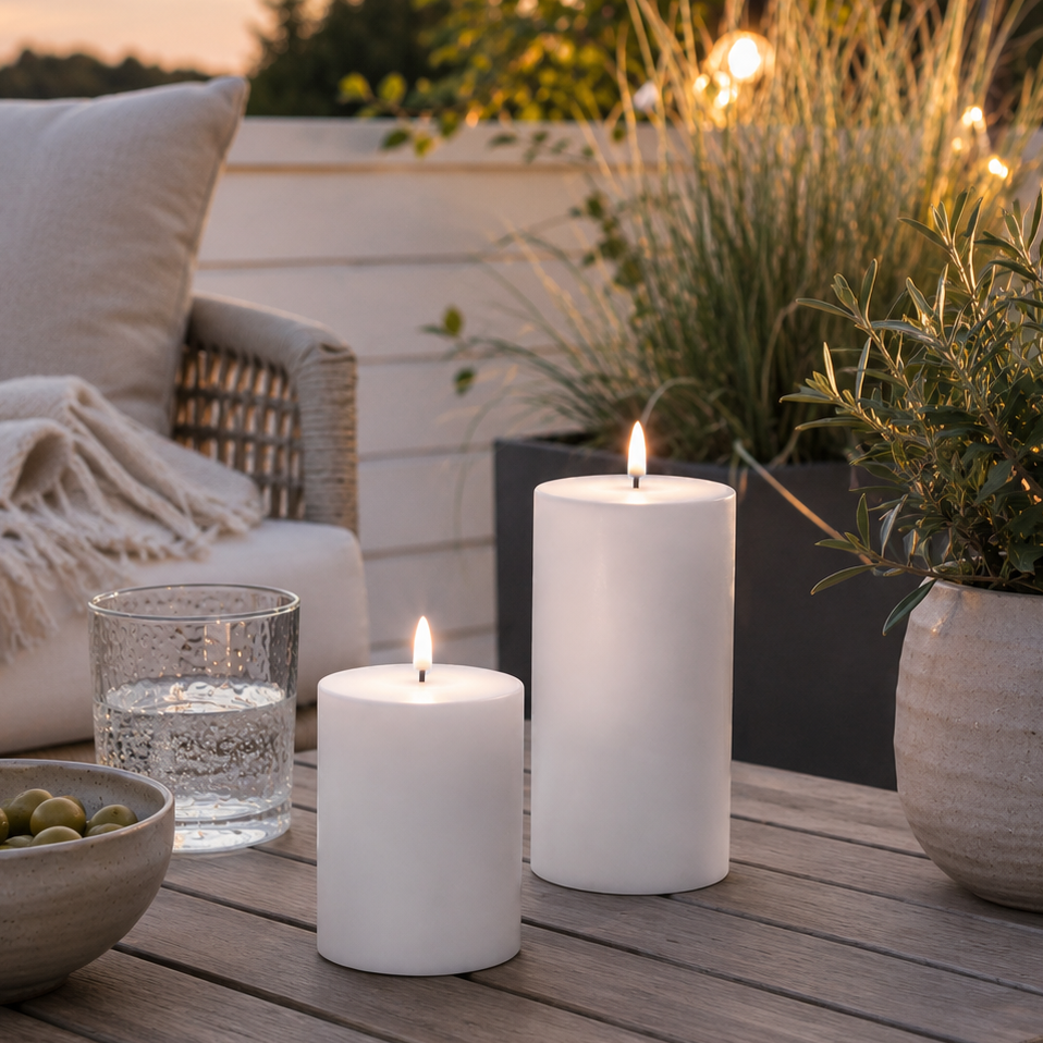Candela Outdoor blockljus vit 10 cm