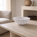 White Ribbed skål stor