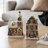 Gingerbread kyrka med LED-ljus